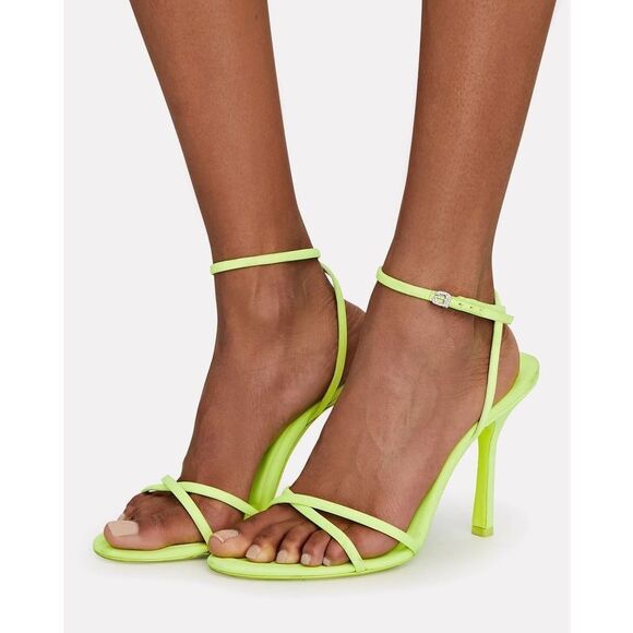 Alexander Wang Shoes - NEW ALEXANDER WANG Dahlia Rhinestone Sandal Ankle Straps Neon Green Yellow 35.5
